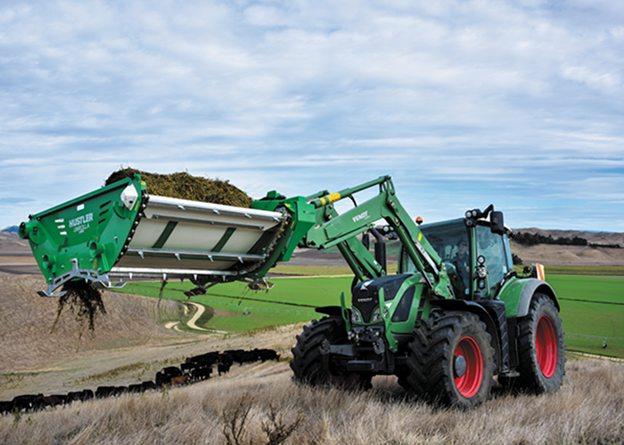 HUSTLER Bale Unroller Hay Handler for Feedlot - Mounted